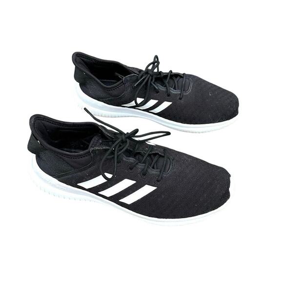 Adidas Women’s Cloudfoam Qt Flex Black White Running Shoes Size 9 - Picture 1 of 11